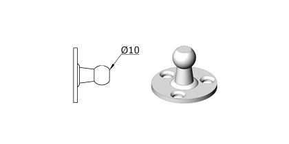 Technical drawing - Endfitting - Brackets ball